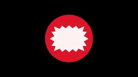 Speech bubble icon red color simple shape circle animation black background Stockbeeldmateriaal 279006845