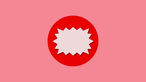 Speech bubble icon red color simple shape circle animation Stock Footage 279006850