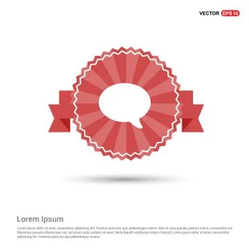 Speech bubble icon - Red Ribbon banner Illustrazione stock