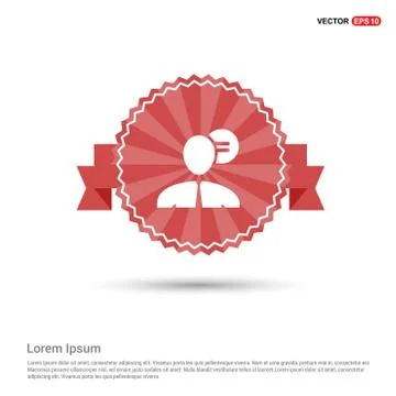Speech bubble icon - Red Ribbon banner Stock Illustration