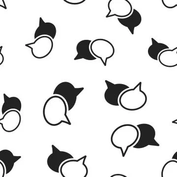Speech bubble icon seamless pattern background. Business concept vector illus Stock Illustration