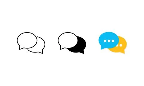 Speech bubble icon set. Chat, message, dialog. Vector on isolated white 스톡 일러스트