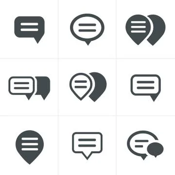 Speech bubble icon set Stock Illustration