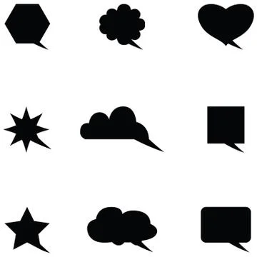 Speech bubble icon set Illustrazione stock