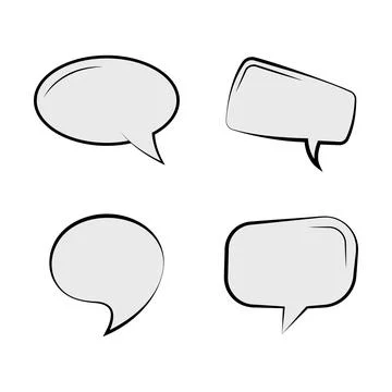 Speech bubble icon set. Message, chat, dialogue icons. Chat bubble, talk bu.. Illustration