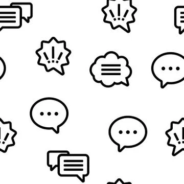 Speech Bubble Icon Set Seamless Pattern Illustrazione stock