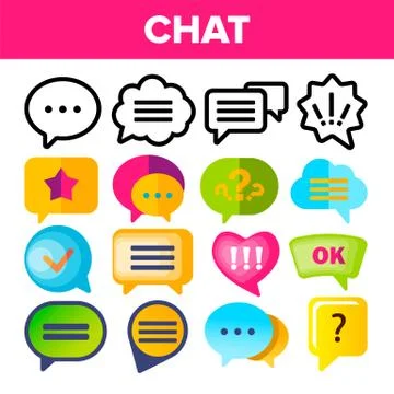 Speech Bubble Icon Set Vector. Chat Dialog Conversation Speech Bubbles Icons 스톡 일러스트