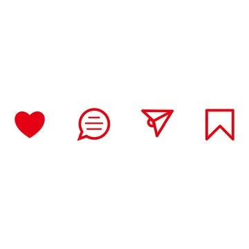 Speech bubble icon set. Vector illustration. Red on white background Stock Illustration