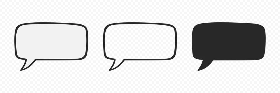 Speech Bubble Icon Set, Vector Illustration. Speech Bubble Collection and Cha Stock Illustration