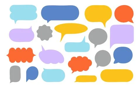 Speech bubble icon shape for message or color pop with conversation cartoon Stock Illustration