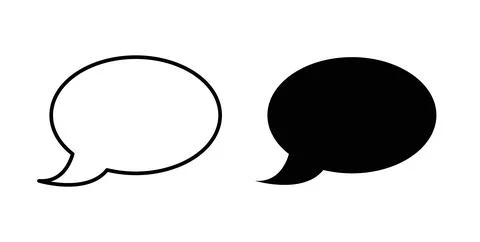 Speech bubble icon. Style is flat and line symbol Stock Illustration