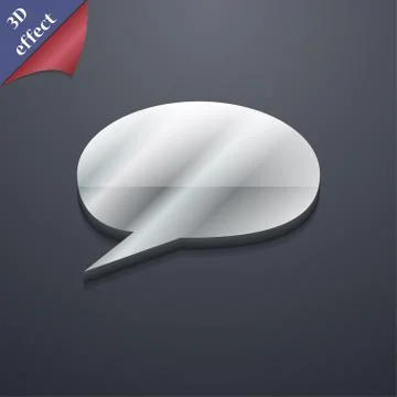 Speech bubble icon symbol. 3D style. Trendy, modern design with space for you Illustrazione stock