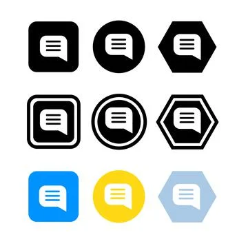 Speech bubble icon Talk and think Stock Illustration