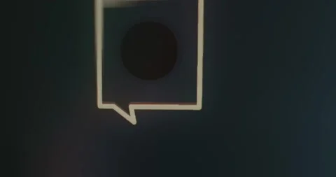 Speech bubble icon with taxi pattern Stock Footage 314852476