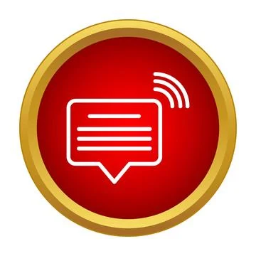 Speech bubble icon transmitting a message notification Stock Illustration