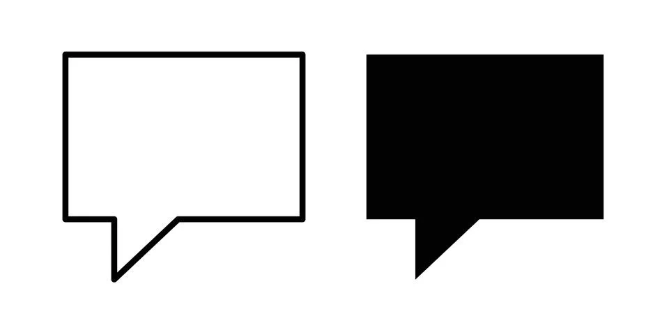 Speech bubble icon vector concepts, line and silhouette style 스톡 일러스트