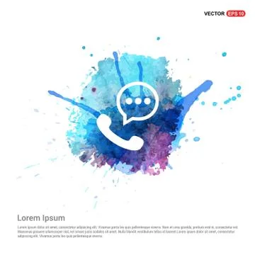 Speech bubble icon - Watercolor Background Stock Illustration