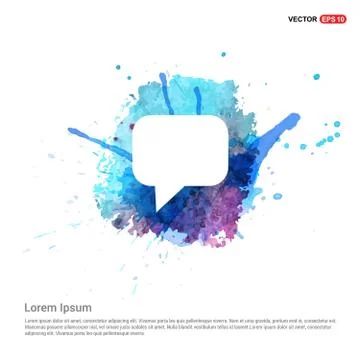 Speech bubble icon - Watercolor Background Stock Illustration