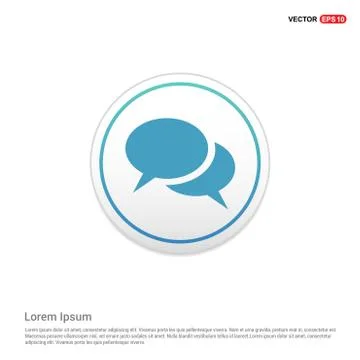 Speech bubble icon - white circle button Stock Illustration