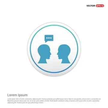 Speech bubble icon - white circle button Stock Illustration