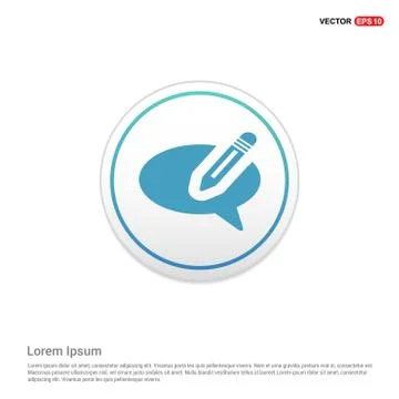 Speech bubble icon - white circle button Stock Illustration
