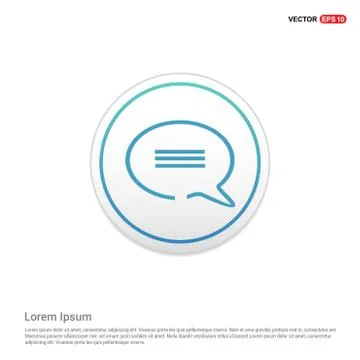Speech bubble icon - white circle button Stock Illustration