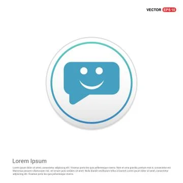 Speech bubble icon - white circle button Stock Illustration