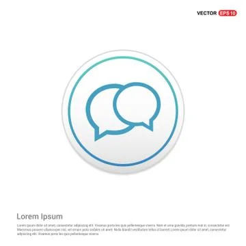 Speech bubble icon - white circle button Stock Illustration
