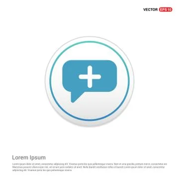 Speech bubble icon - white circle button Stock Illustration