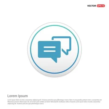 Speech bubble icon - white circle button Stock Illustration