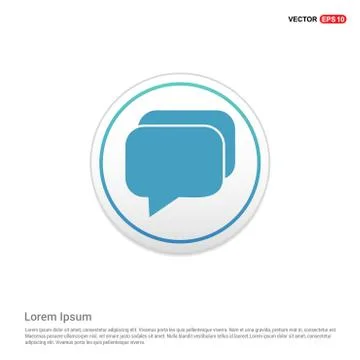 Speech bubble icon - white circle button Stock Illustration