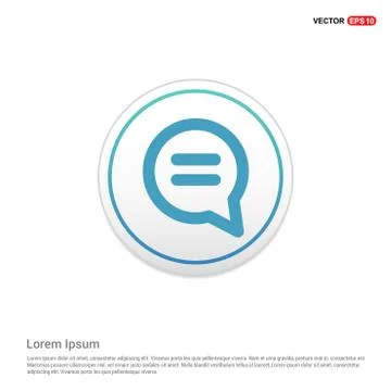 Speech bubble icon - white circle button Illustrazione stock