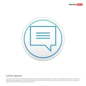 Speech bubble icon - white circle button Stock Illustration