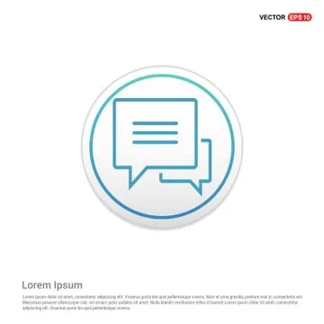 Speech bubble icon - white circle button Illustrazione stock