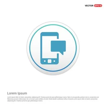 Speech bubble icon - white circle button Stock Illustration