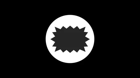 Speech bubble icon white color simple shape circle animation black background Stock Footage 279006857