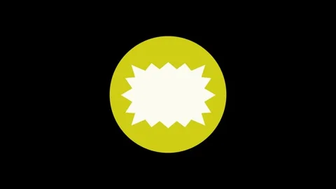 Speech bubble icon yellow color simple shape circle animation black background Stock Footage 279006856