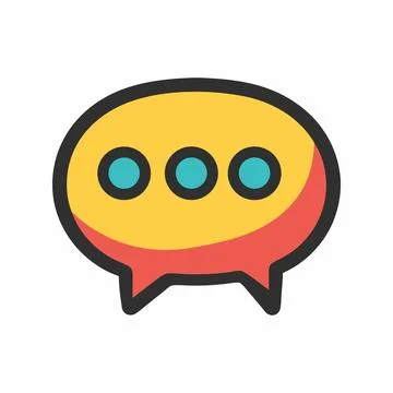 Speech Bubble Icon Yellow Red Teal Stock Illustration