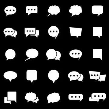 Speech Bubble icons on black background 스톡 일러스트