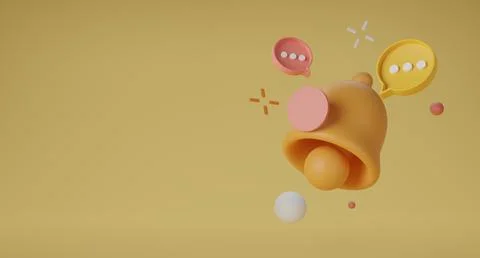 Speech bubble icons with Notification message bell.on isolate background.Chat Stock Illustration