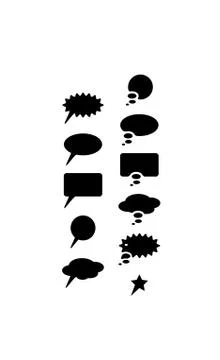 Speech Bubble Icons Set - Each element is grouped individually for easy. Stock Illustration