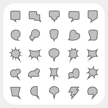 Speech bubble icons set Stock Illustration