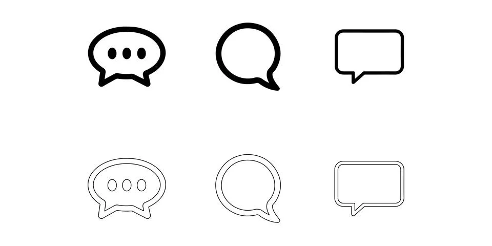 Speech bubble icons set Stock Illustration