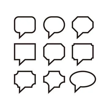 Speech bubble icons set. Talk, talk, chat, comment, think Stock Illustration