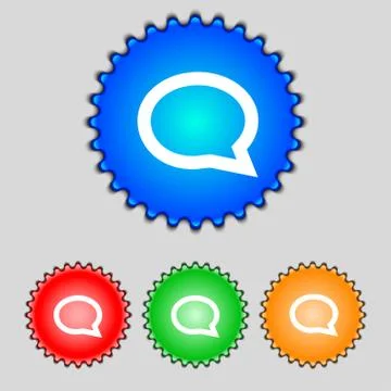 Speech bubble icons. Think cloud symbols. Set colourful buttons. Vector 스톡 일러스트