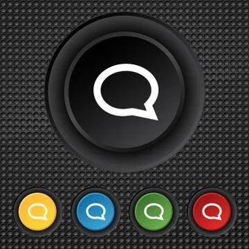 Speech bubble icons. Think cloud symbols. Set colourful buttons. Vector Illustrazione stock