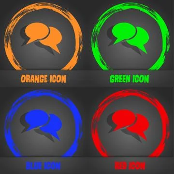 Speech bubble icons. Think cloud symbols. Fashionable modern style. In the or 스톡 일러스트