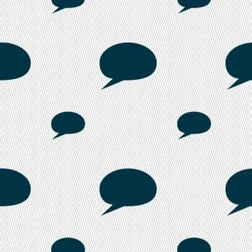 Speech bubble icons. Think cloud symbols. Seamless pattern with geometric tex Stock Illustration
