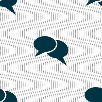 Speech bubble icons. Think cloud symbols. Seamless pattern with geometric tex Illustrazione stock