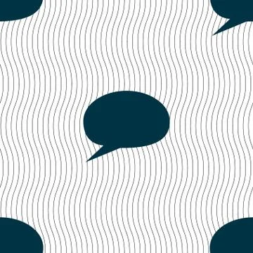 Speech bubble icons. Think cloud symbols. Seamless pattern with geometric tex Illustrazione stock